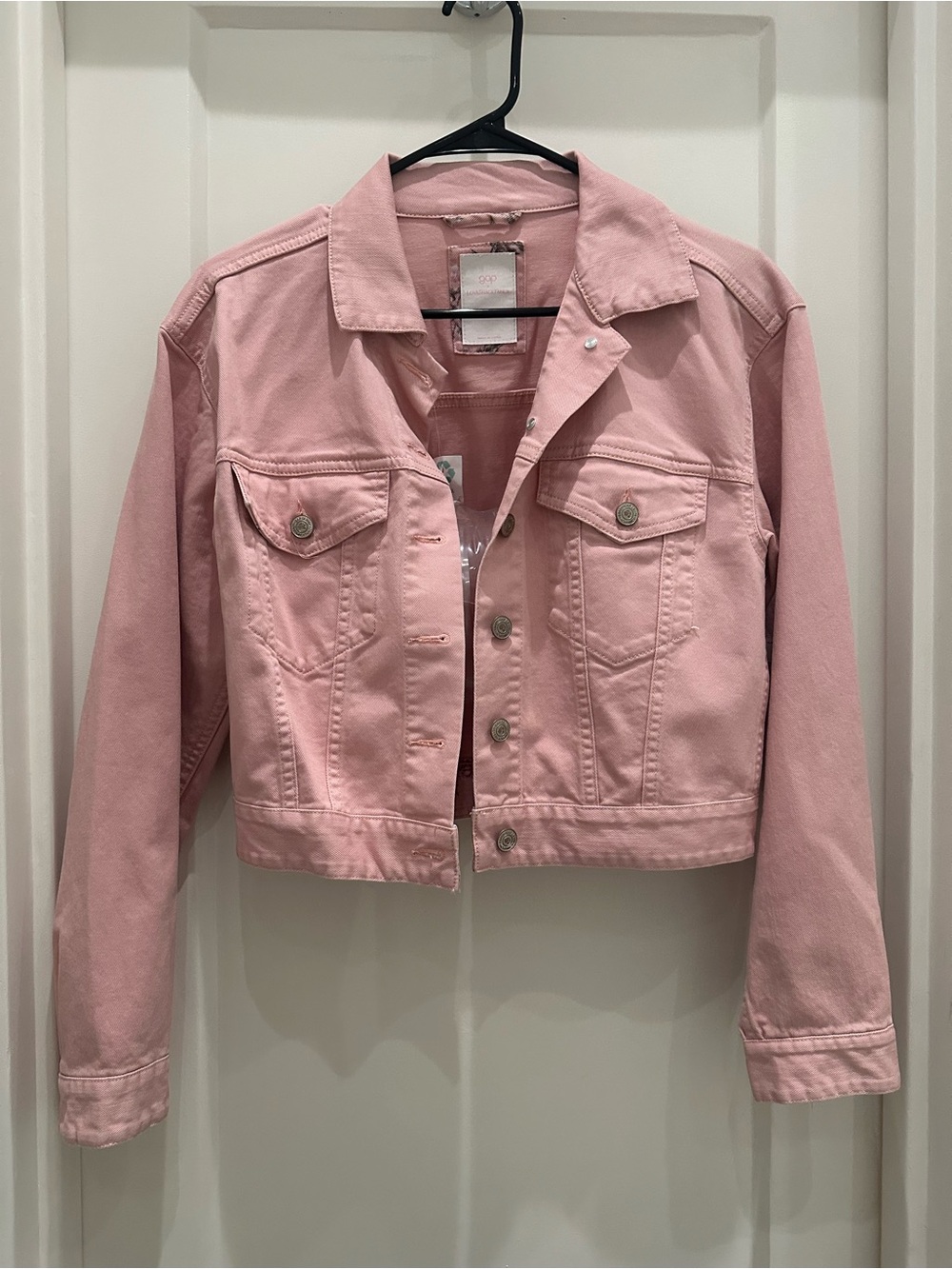 NWT Loveshackfancy x GAP Women’s Cropped Pink Denim Jacket